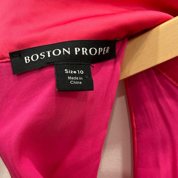Boston Proper High Neck Halter Mini Fuchsia Dress - Picture 4 of 7